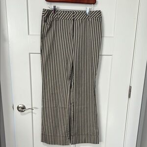 Ann Taylor Loft Stripped Wide Leg Trousers Sz 8